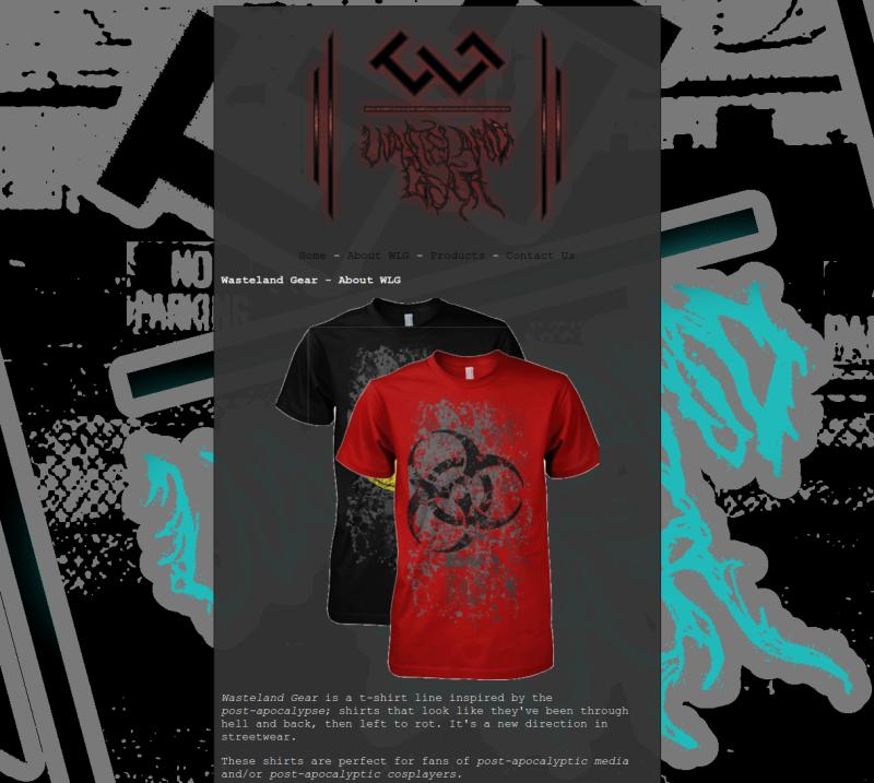 Capture of Wasteland Gear website.